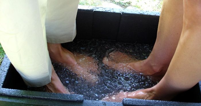 Hochzeitsfest mit Picknick und Abkühlung